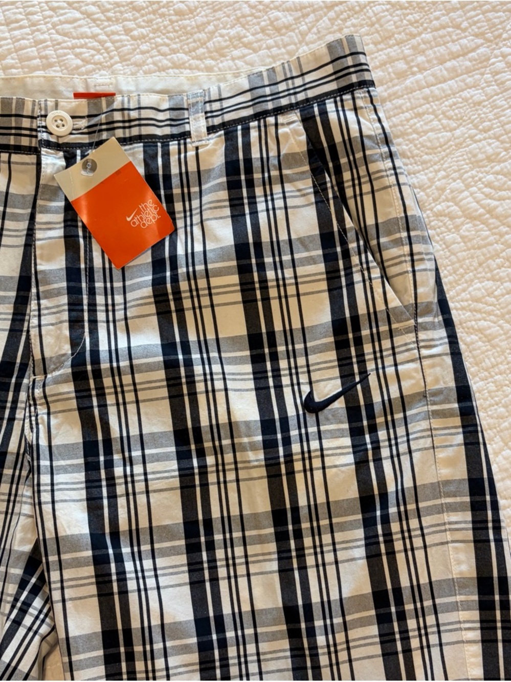 Nike Navy Blue Casual Performance Style Flat Front Golf Shorts Sz 36